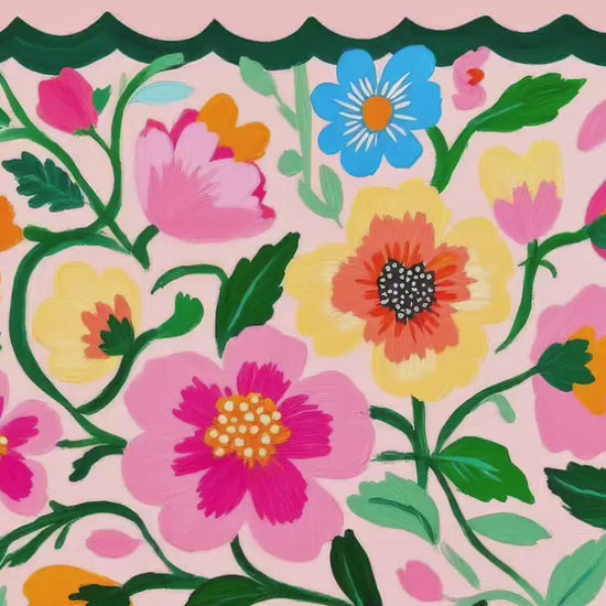 Floral Wall Art – Pastel Wall Art Folk Art Flower Print – Colorful Botanical Home Decor