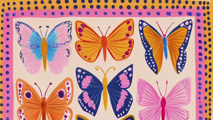 Colorful Butterfly Wall Art – Vibrant Butterfly Print Whimsical Nature Decor Bright Insect Art Maximalist Gallery Wall Living Room Decor