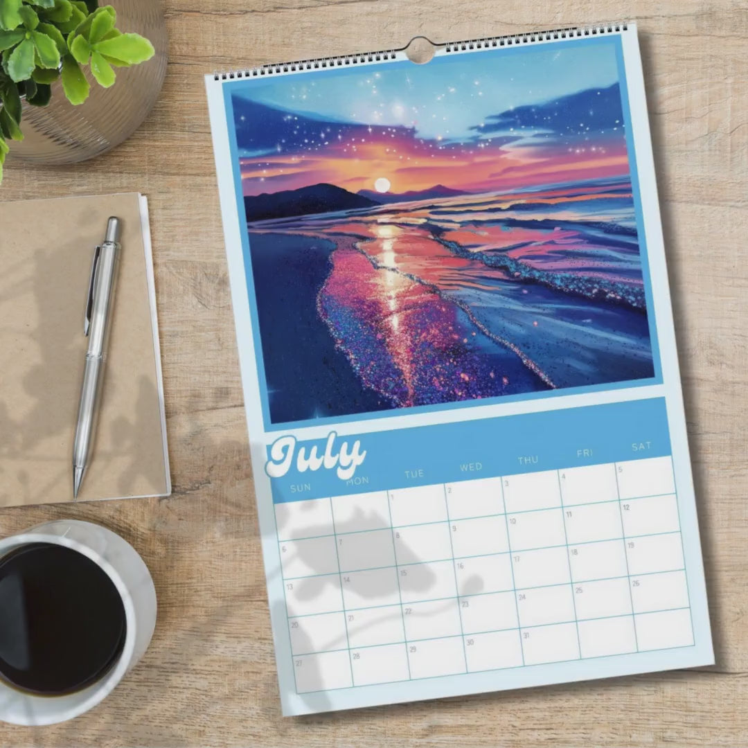Dopamine Decor Academic Wall Calendar 2025–2026 – July Start Mid Year Planner – School Year Wall Art – Teacher Gift – Colorful Calendar