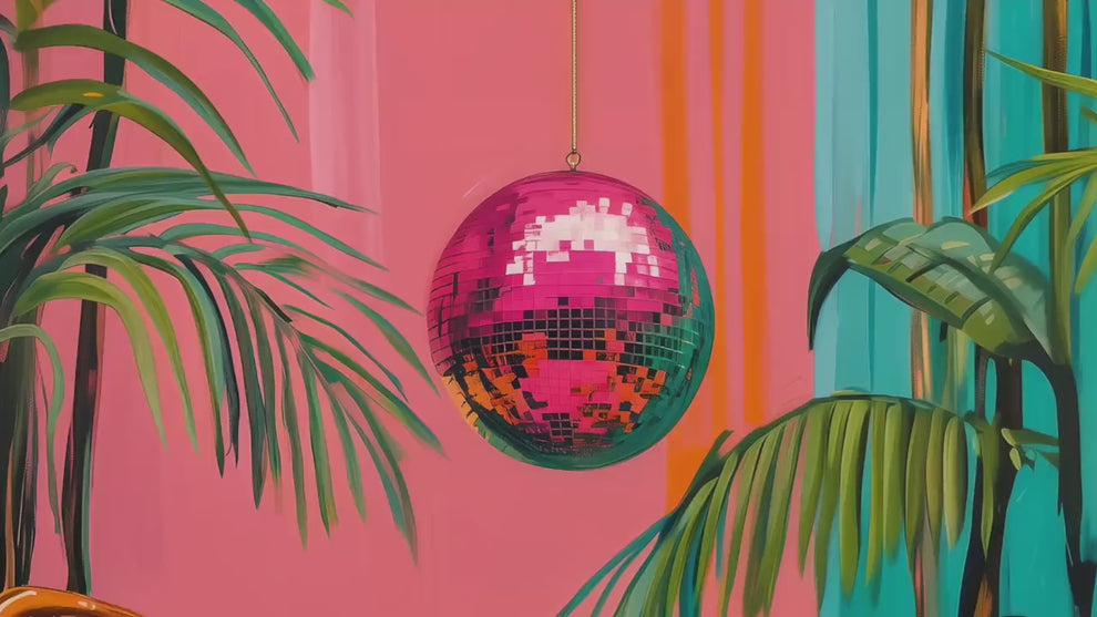 Cheetah Sleeping Under A Disco Ball