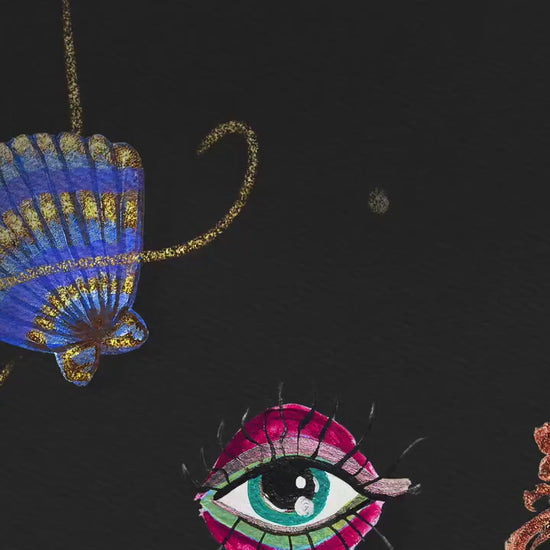 Underwater Relics – Surreal Vanity Wall Art, Dark Ocean Mermaidcore Decor, Maximalist Coquette Art Print, Mystical Bathroom or Bedroom Print