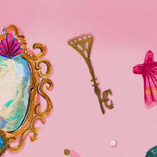 Pearls and Things – Coquette Vanity Print – Pastel Coastal Wall Art – Dark Feminine Ocean Decor – Mystical Mermaidcore Aesthetic