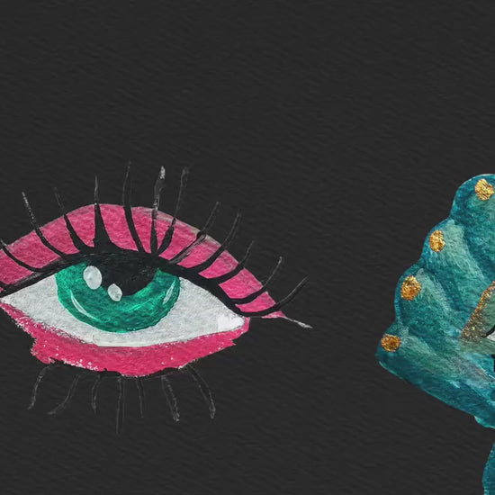 Ocean Eyes Art Print – Surreal Eye Wall Art Moody Coastal Aesthetic Print Maximalist Ocean Decor Gallery Wall Art Psychedelic Art Print