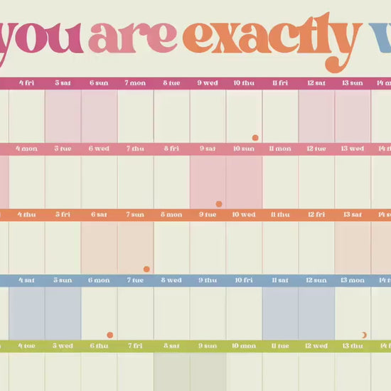 You Are Exactly Where You Need To Be Wall Planner – Pastel Mid Year Calendar 2025–2026 – July Start Academic Planner – Colorful Aesthetic