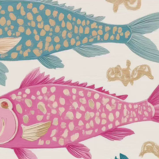 Blue and Pink Fish Wall Art