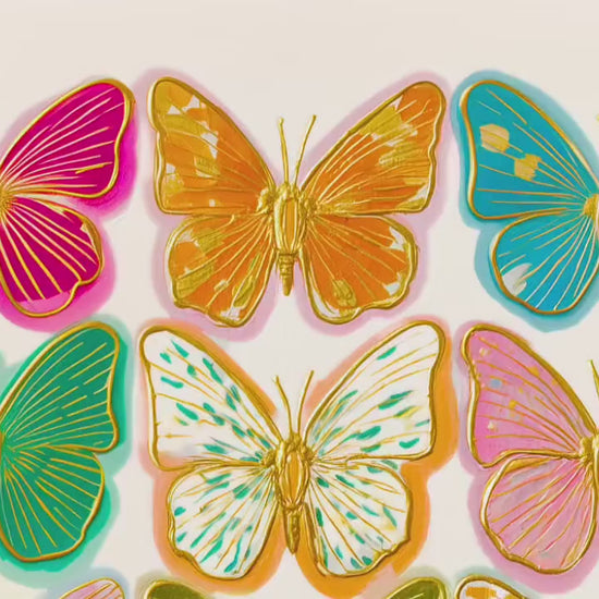 Butterfly Art Print – Bright Maximalist Wall Decor Colorful Boho Bedroom Poster Eclectic Gallery Wall Art Living Room Decor Preppy Dopamine