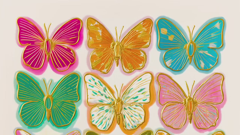 Butterfly Art Print – Bright Maximalist Wall Decor Colorful Boho Bedroom Poster Eclectic Gallery Wall Art Living Room Decor Preppy Dopamine